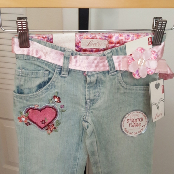 NWT SIZE 4 LEVIS PINK AND WHITE GIRLS JEANS - Picture 2 of 8